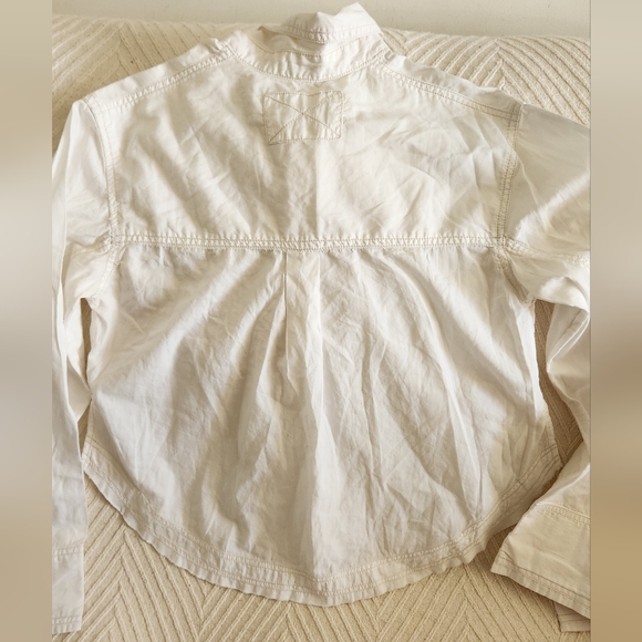 Free People White Wide Sleeve Cropped Shirt - Picture 8 of 10